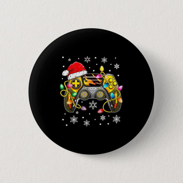 Video Game Controller Christmas Santa Hat Gamer Bo Button (Front)