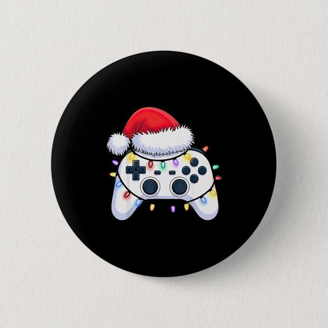 Video Game Controller Christmas Santa Hat Gamer Bo Button (Front)
