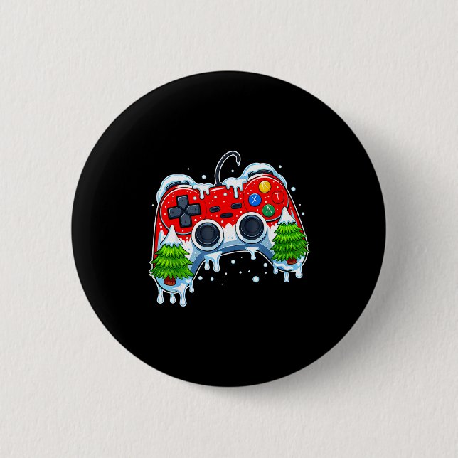 Video Game Controller Christmas Santa Hat Gamer Bo Button (Front)