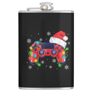 Video Game Controller Christmas Santa Hat Gamer Bo Flask