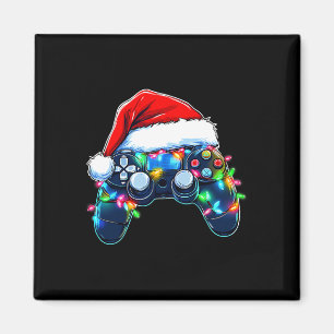 Video Game Controller Christmas Santa Hat Gamer Bo Magnet