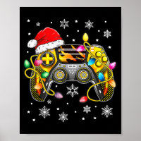 Video Game Controller Christmas Santa Hat Gamer Bo
