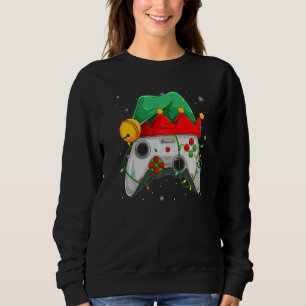 Video Game Controller Christmas Santa Hat Gamer Bo Sweatshirt