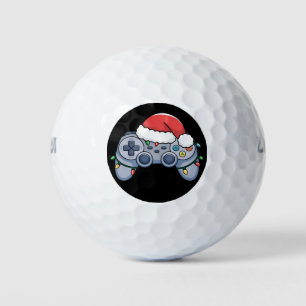 Video Game Controller Christmas Santa Hat Gamer Golf Balls