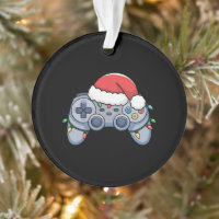 Video Game Controller Christmas Santa Hat Gamer
