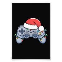 Video Game Controller Christmas Santa Hat Gamer