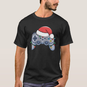 Video Game Controller Christmas Santa Hat Gamer T-Shirt