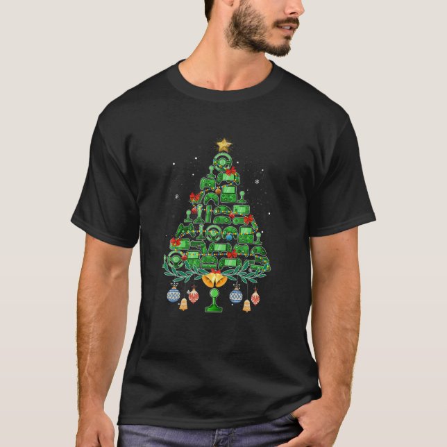 Video Game Controller Christmas Tree For Gamer T-Shirt (Front)