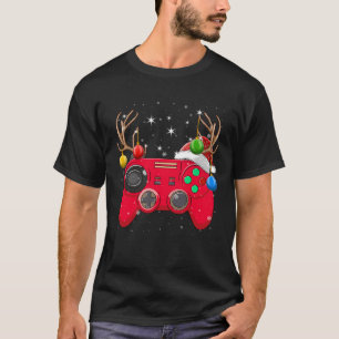 Video Game Controller Christmas Tree Lights Gamer T-Shirt