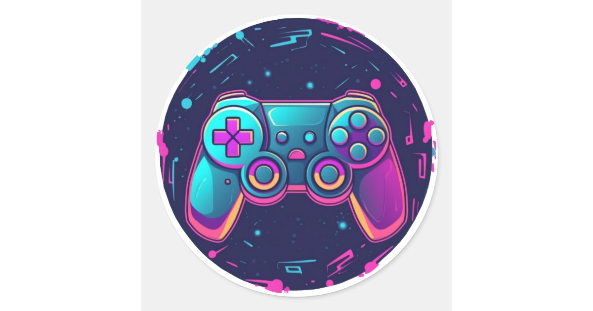 Video Game Controller Classic Round Sticker | Zazzle