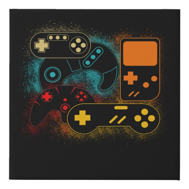 Video Game Controller Faux Canvas Print (Front)