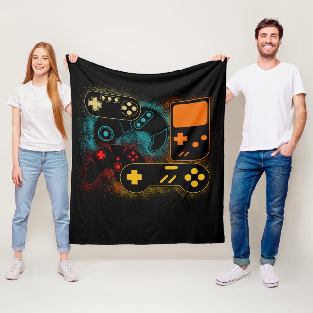Video Game Controller Fleece Blanket (In Situ)