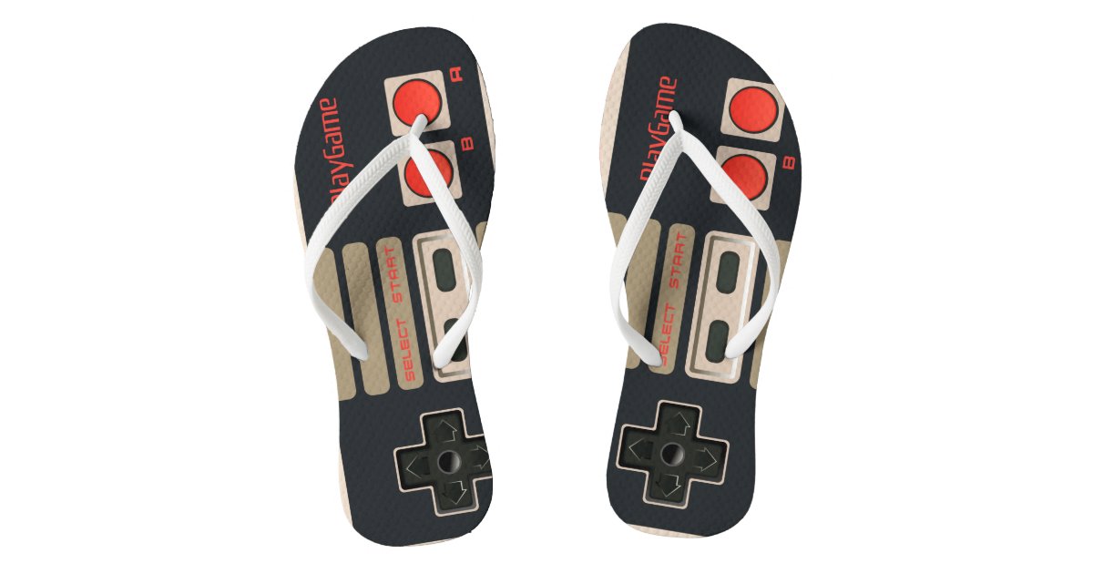 Video game controller flip flops | Zazzle