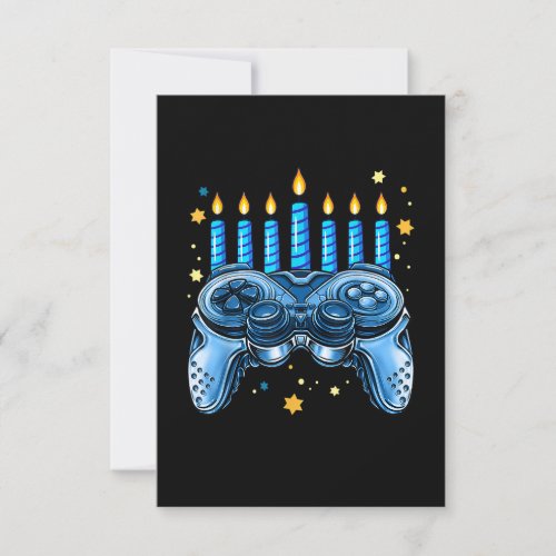 Video Game Controller Funny Hanukkah Menorah Boys RSVP Card