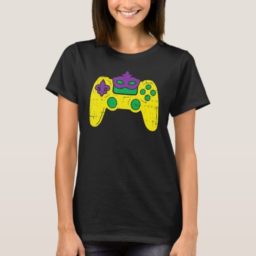 Video Game Controller Gamer E_Sports Mardi Gras Bo T_Shirt