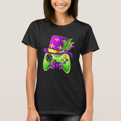 Video Game Controller Gamer E Sports Mardi Gras Bo T_Shirt