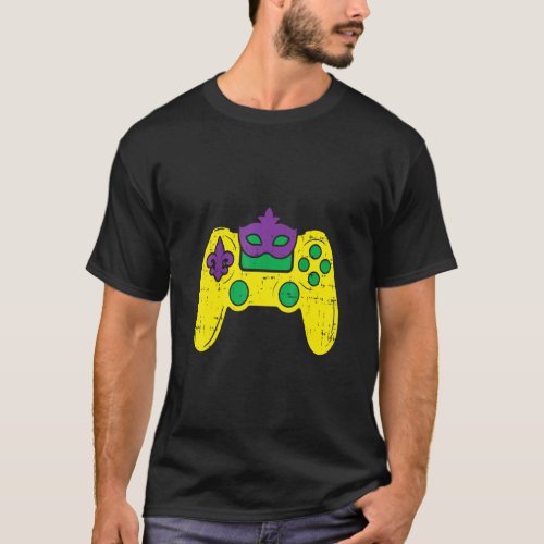 Video Game Controller Gamer E Sports Mardi Gras Ca T_Shirt