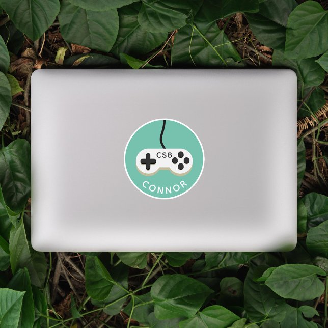 Video Game Controller Gamer Monogram Name Sticker (Creator Uploaded)