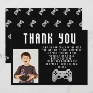 Video Game Controller Gaming Photo Birthday Thank You Card