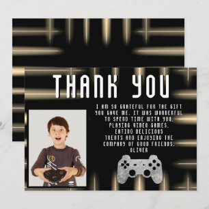 Video Game Controller Gaming Photo Birthday Thank You Card