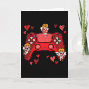 Video-game Controller Heart Valentines Day Cute Ga Card