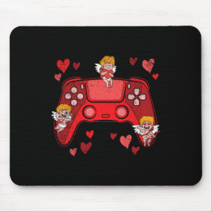 Video-game Controller Heart Valentines Day Cute Ga Mouse Pad