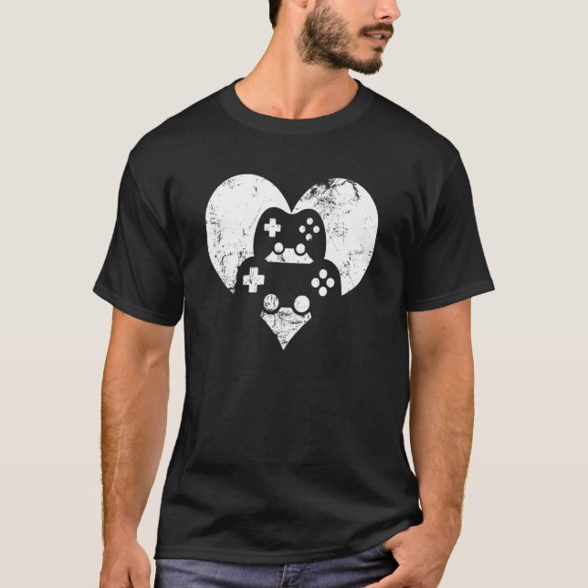 Video Game Controller Heart Valentine's Day Kids B T-Shirt (Front)