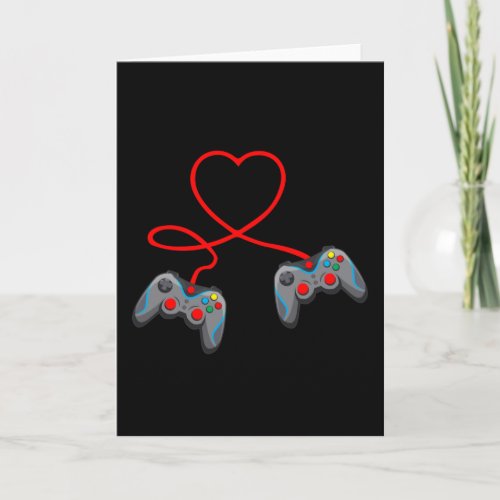 Video Game Controller Heart Video Gamer Card