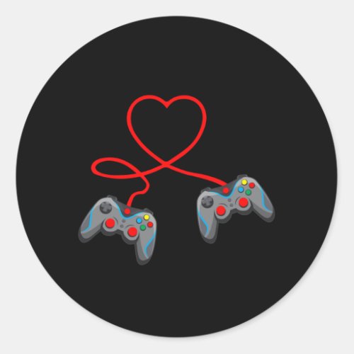 Video Game Controller Heart Video Gamer Classic Round Sticker