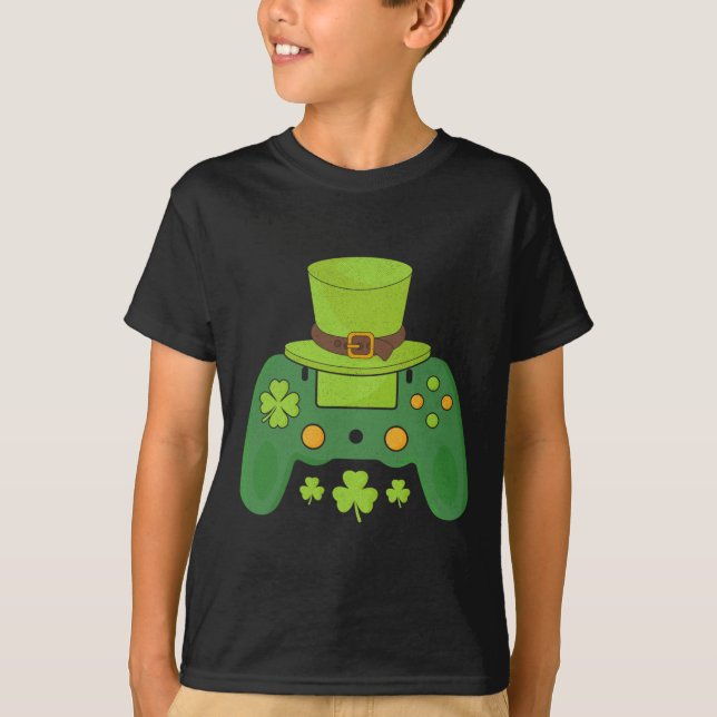 Video Game Controller Irish Gamer Boys Happy St Pa T-Shirt (Front)