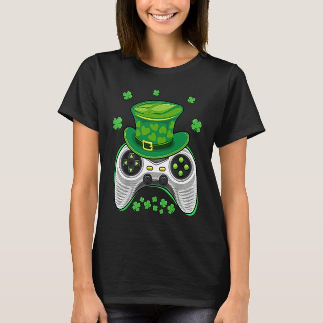 Video Game Controller Irish Gamer Boys St Patricks T-Shirt (Front)