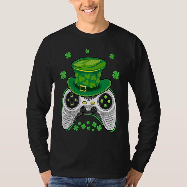 Video Game Controller Irish Gamer Boys St Patricks T-Shirt (Front)