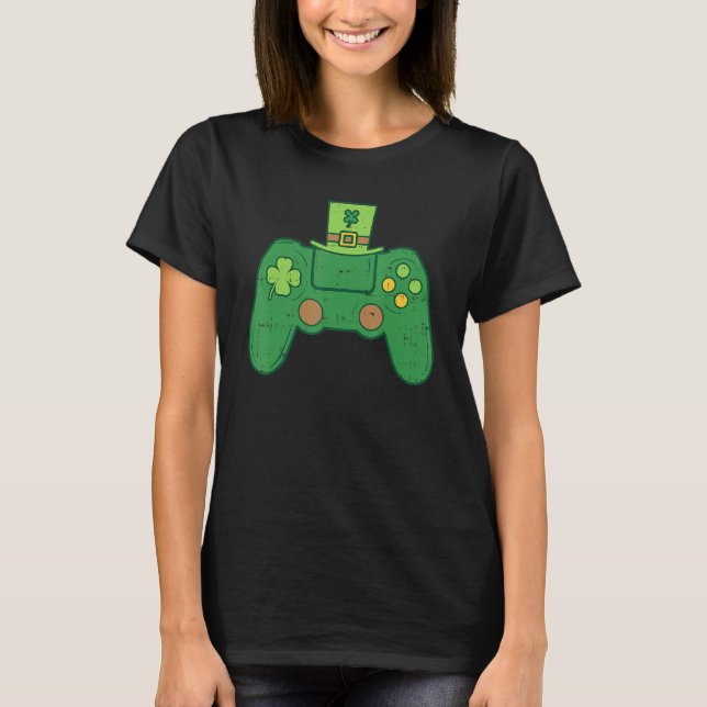 Video Game Controller Irish Gamer Boys St Patricks T-Shirt (Front)