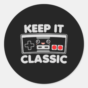 Video Game Controller Keep It Clic Humor 80s Retro Classic Round Sticker
