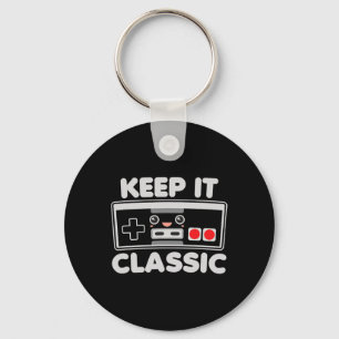 Video Game Controller Keep It Clic Humor 80s Retro Keychain