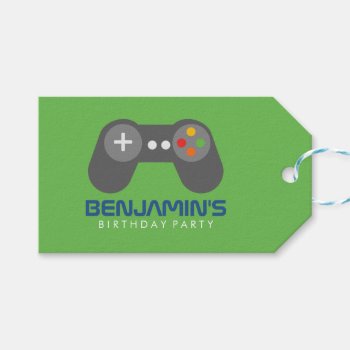 Video Game Controller Kids Birthday Party Gift Tags by heartlocked at Zazzle