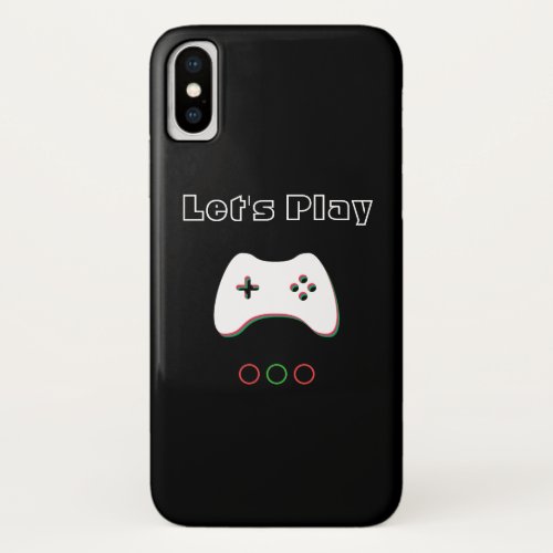 Video Game Controller Lets Play Red  Green Art iPhone X Case