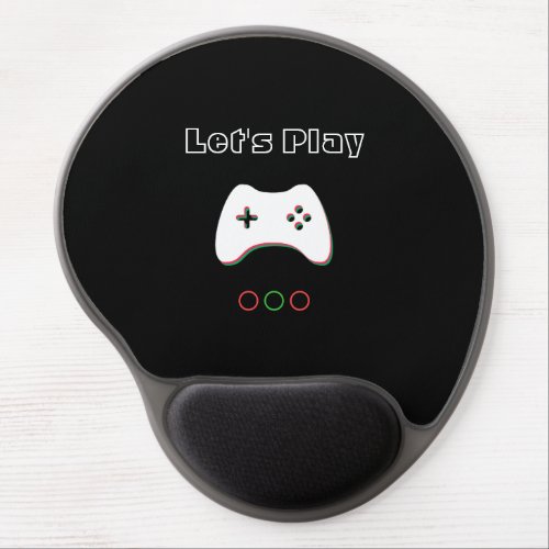 Video Game Controller Lets Play Red  Green Art Gel Mouse Pad