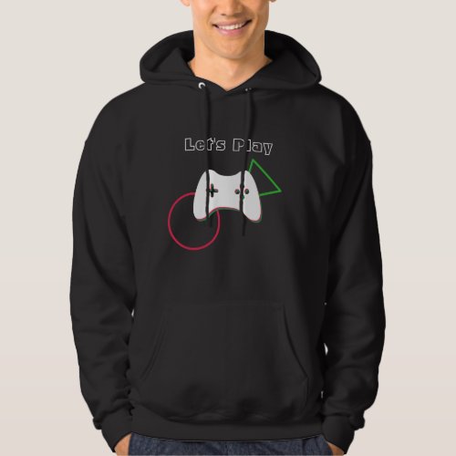 Video Game Controller Lets Play Red  Green Art Hoodie