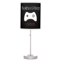 Video Game Controller, Let's Play, Red & Green Art Table Lamp