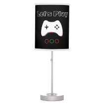 Video Game Controller, Let's Play, Red & Green Art Table Lamp Video Game Controller, Let's Play, Red & Green Art Table Lamp