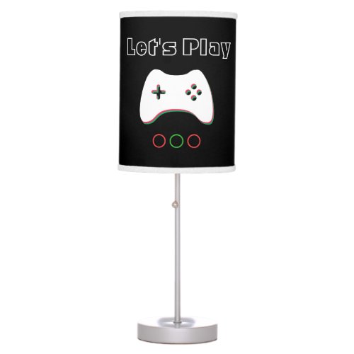 Video Game Controller Lets Play Red  Green Art Table Lamp