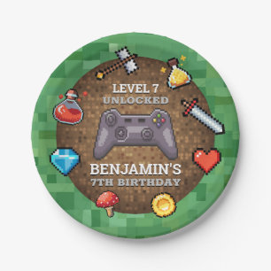 Video Game Controller Level Up Birthday Paper Plates
