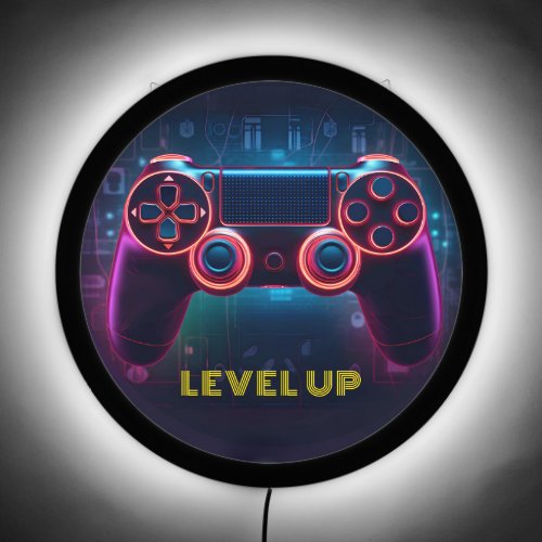 Video Game Controller Level Up Room Neon Sign