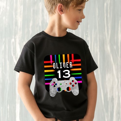 Video Game Controller Neon Birthday Guest of Honor T_Shirt