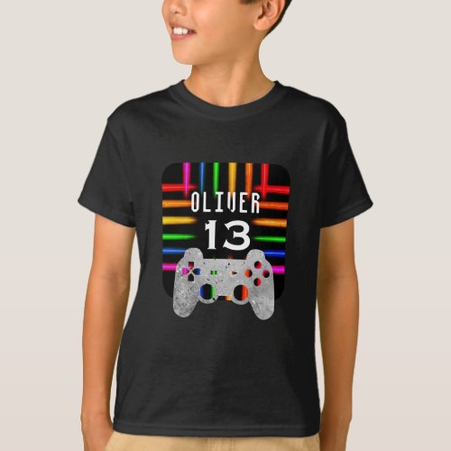 Video Game Controller Neon Birthday Guest of Honor T_Shirt
