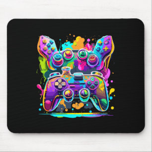 Video Game Controller Paint Drip Colorful Gamers G Mouse Pad