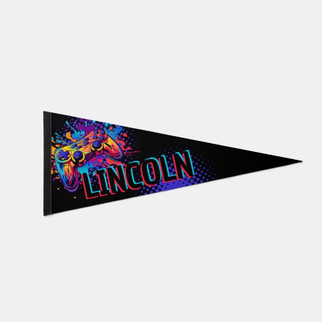 Video Game Controller Pennant Flag (Front)