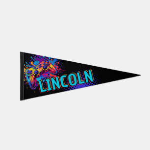 Video Game Controller Pennant Flag