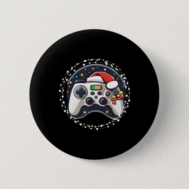 Video Game Controller Santa Hat Christmas Gaming X Button (Front)